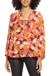 Nydj Plus Womens Solid Chiffon Blouse In Multi