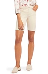 Nydj Ella Floral Print Side Slit Bermuda Shorts In Feather