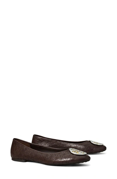 Tory Burch Claire Quilted Ballet Flat In Coco