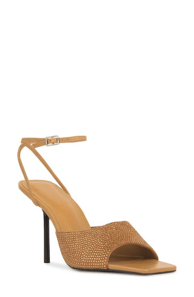 Black Suede Studio Women's Nicky Buffed Nappa Sandals With Matching Stones In Toffee
