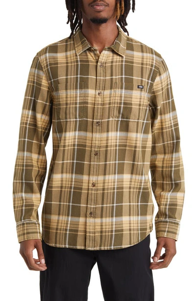 Vans Peddington Plaid Button-up Shirt In Grape Leaf/ Taos Taupe