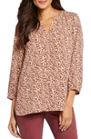 NYDJ HIGH-LOW CREPE BLOUSE