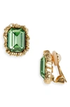 Oscar De La Renta Women's Lintzer Goldtone & Glass Crystal Stud Earrings In Emerald