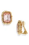 Oscar De La Renta Lintzer Crystal Button Clip-on Earrings In Rose
