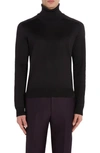 Tom Ford Turtleneck Double Face Silk Blend Sweater In Black