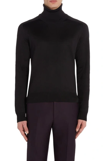 TOM FORD TURTLENECK DOUBLE FACE SILK BLEND SWEATER
