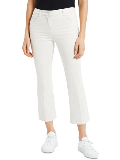 Theory Womens 5 Pccket Kick Bootcut Jeans In White