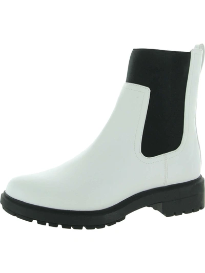 Alfani Tackoma Womens Faux Leather Manmade Ankle Boots In White