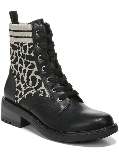 Lifestride Knockout Womens Zipper Knit Combat & Lace-up Boots In Multi