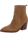 VINCE CAMUTO BRASENTA WOMENS SUEDE QUILTED ANKLE BOOTS