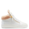 Giuseppe Zanotti Kriss Shearling-lined Mid-top Trainers In White