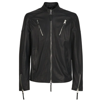 Giuseppe Zanotti Zipped Leather Jacket In Black