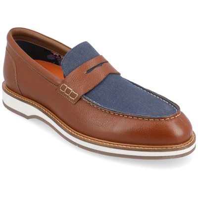 Thomas & Vine Kaufman Moc Toe Penny Loafer In Cognac