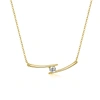 STELLA VALENTINO STERLING SILVER 14K YELLOW GOLD PLATED WITH 0.30CTW LAB CREATED MOISSANITE NECKLACE