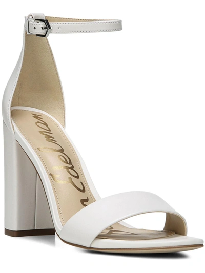 Sam Edelman Yaro Ankle Strap Block Heel Sandals In White