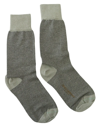 Dolce & Gabbana Grey Viscose Stretch Mid Calf  Socks In Gray