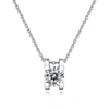 STELLA VALENTINO STERLING SILVER WITH 1CT LAB CREATED MOISSANITE ROUND SOLITAIRE SLIDE PENDANT NECKLACE