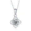 STELLA VALENTINO STERLING SILVER WITH 2CT ROUND LAB CREATED MOISSANITE SOLITAIRE 4-POINTED ORBITAL STAR PENDANT NECKL