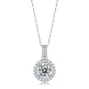 Stella Valentino Sterling Silver With 2ctw Lab Created Moissanite Round Halo Cluster Pendant Necklace