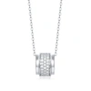 STELLA VALENTINO STERLING SILVER WITH .7 CTW. LAB CREATED MOISSANITE TRIPLE ROW CIRCULAR ETERNITY PENDANT NECKLACE