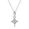 STELLA VALENTINO STERLING SILVER WITH 1CTW LAB CREATED MOISSANITE PRINCESS SOLITAIRE PENDANT NECKLACE