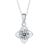 STELLA VALENTINO STERLING SILVER WITH 1CTW LAB CREATED MOISSANITE FOUR-POINTED ORBITAL STAR PENDANT LAYERING NECKLACE