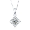 Stella Valentino Sterling Silver With 2ct Round Lab Created Moissanite Solitaire 4-pointed Orbital Star Pendant Neckl