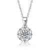 STELLA VALENTINO STERLING SILVER WITH 1.25CTW LAB CREATED FLOWER PINWHEEL PENDANT NECKLACE