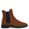 Giuseppe Zanotti Zipper-lined Suede Boots In Brown