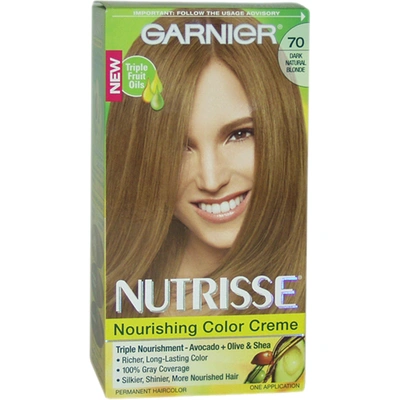 Garnier Nutrisse Nourishing Color Creme # 70 Dark Natural Blonde By  For Unisex - 1 Application Hair In Grey