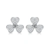 STELLA VALENTINO SV STERLING SILVER WITH 0.25CTW LAB CREATED MOISSANITE BLOOMING FLOWER PETAL STUD EARRINGS
