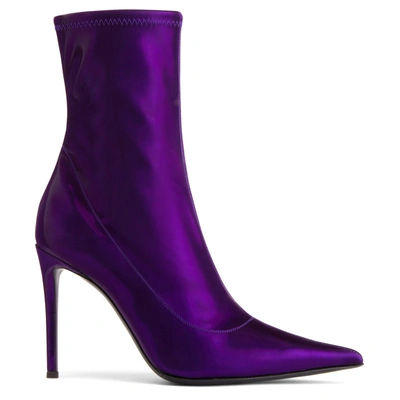 Giuseppe Zanotti Ametista 105mm Ankle Boots In Purple