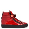 Giuseppe Zanotti Men's Metropolis Metallic Double-zip High-top Sneakers In Red