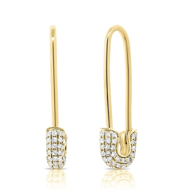 Sabrina Designs 14k 0.43 Ct. Tw. Diamond Safety Pin Earrings In Yellow