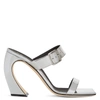 Giuseppe Zanotti Musa Curved-heel Sandals In Silver