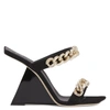 Giuseppe Zanotti Suede Sandals With Chain Details In Black