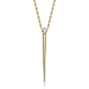 STELLA VALENTINO STERLING SILVER 14K YELLOW GOLD PLATED 0.10CT LAB CREATED MOISSANITE NECKLACE