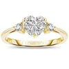 STELLA VALENTINO STERLING SILVER 14K YELLOW GOLD PLATED WITH 1.25CTW LAB CREATED MOISSANITE HEART RING