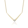 STELLA VALENTINO STERLING SILVER 14K YELLOW GOLD PLATED WITH 0.40CTW LAB CREATED MOISSANITE LAYERING NECKLACE