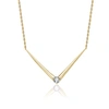 Stella Valentino Sterling Silver 14k Yellow Gold Plated With 0.40ctw Lab Created Moissanite Layering Necklace