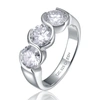 STELLA VALENTINO STERLING SILVER WITH 1CTW LAB CREATED MOISSANITE 3-STONE PAST, PRESENT & FUTURE ENGAGEMENT ANNIVERSA