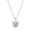 STELLA VALENTINO STERLING SILVER WITH 1CT LAB CREATED MOISSANITE HEART SOLITAIRE PENDANT NECKLACE