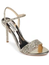 BADGLEY MISCHKA OLYMPIA WOMENS GLITTER STILETTO DRESS SANDALS