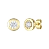 Stella Valentino Sterling Silver 14k Yellow Gold Plated With 0.60ctw Lab Created Moissanite Earrings