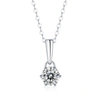 Stella Valentino Sterling Silver With 1ct Round Lab Created Moissanite Drop Solitaire Pendant Necklace In Silver