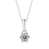 Stella Valentino Sterling Silver With 2ct Lab Created Moissanite Round Solitaire Classic Drop Pendant Necklace In Silver