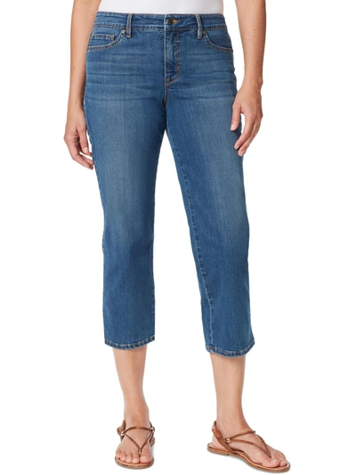 Gloria Vanderbilt Womens Slimming Mid Rise Cropped Jeans In Multi