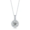 Stella Valentino Sterling Silver With 2ctw Lab Created Moissanite Round Halo Cluster Pendant Necklace