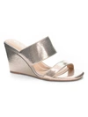 Cl By Laundry Fanciful Womens Shimmer Open Toe Wedge Sandals In Silver