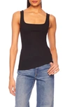 SUSANA MONACO RIBBED SQUARE NECK TANK